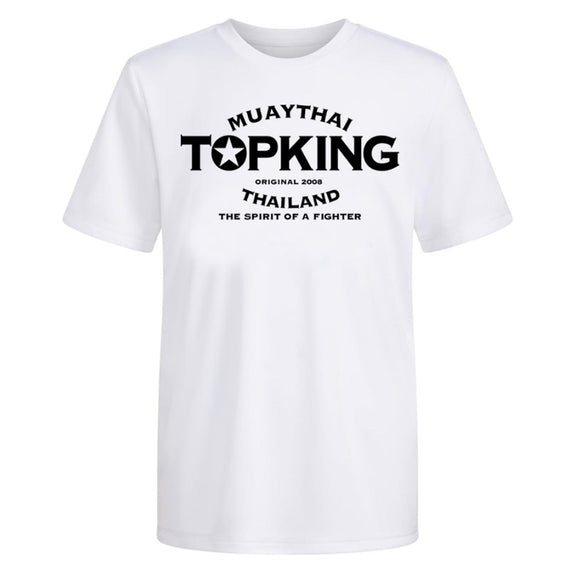 T-Shirt TOP KING branca. 100 % algodão. Para os amantes dos desportos de combate.